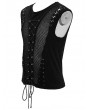 Devil Fashion Black Gothic Punk Front Stap Sleeveless T-Shirt for Men