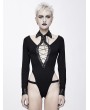 Devil Fashion Black Gothic Siamese Punk Hollow-out T-Shirt for Women