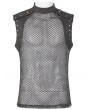 Punk Rave Black Gothic Punk Metal Futuristic Sleeveless Vest Top for Men