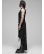 Punk Rave Black Gothic Punk Metal Irregular Skirt for Men