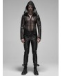 Punk Rave Black Gothic Punk Mesh Hoodie for Men