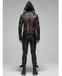 Punk Rave Black Gothic Punk Mesh Hoodie for Men