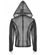 Punk Rave Black Gothic Punk Mesh Hoodie for Men