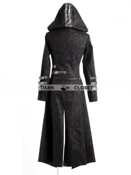Punk Rave Black Long to Short Gothic Military Trench Coat for Women ...