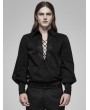 Punk Rave Black Gothic Fire Dragon Long Sleeve Shirt for Men