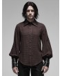 Punk Rave Brown Steampunk Appliqued Long Sleeve Shirt for Men