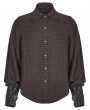 Punk Rave Brown Steampunk Appliqued Long Sleeve Shirt for Men