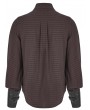 Punk Rave Brown Steampunk Appliqued Long Sleeve Shirt for Men