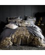 Sliver Luxurious Vintage Embroidery Comforter Set 