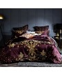 Purple Luxurious Vintage Embroidery Comforter Set