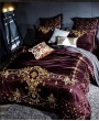 Purple Luxurious Vintage Embroidery Comforter Set