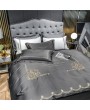 Sliver Vintage Embroidery Comforter Set 