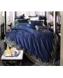 Blue Vintage Embroidery Comforter Set 