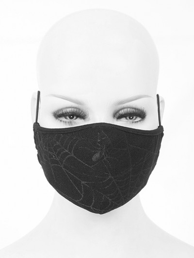 Devil Fashion Black Gothic Cobweb Unisex Mask