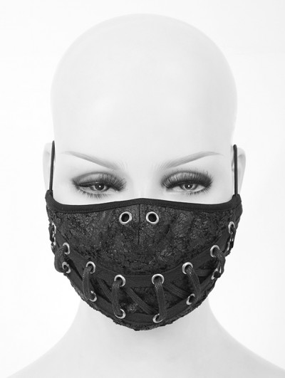 Devil Fashion Black Gothic Punk Lace-up Unisex Mask