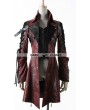 Punk Rave Red and Black Long Sleeves Leather Gothic Trench Coat for Women