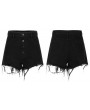 Punk Rave Black Street Fashion Gothic Punk Embroidery Shorts for Women