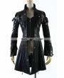 Punk Rave Black Long Sleeves Leather Gothic Trench Coat for Women