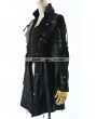 Punk Rave Black Long Sleeves Leather Gothic Trench Coat for Women