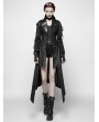 Punk Rave Black Long Sleeves Leather Gothic Trench Coat for Women