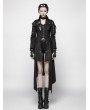 Punk Rave Black Long Sleeves Leather Gothic Trench Coat for Women