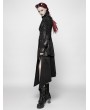 Punk Rave Black Long Sleeves Leather Gothic Trench Coat for Women