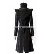 Punk Rave Black Alternative Gothic Long Hooded Coat for Women