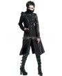 Punk Rave Black Alternative Gothic Long Hooded Coat for Women