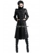 Punk Rave Black Alternative Gothic Long Hooded Coat for Women