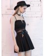 Punk Rave Black Street Fashion Gothic Punk Belt Short Skirt for Women