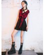 Punk Rave Black Gothic Off-the-Shoulder Summer Sexy Short Dress with Detachable Sleeves