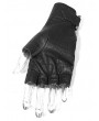 Devil Fashion Black Gothic Punk PU Leather Motor Gloves for Women