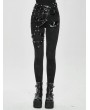 Devil Fashion Women's Black Gothic Punk Pants with Detachable Pentagram Harness Belt Garters