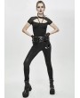 Devil Fashion Women's Black Gothic Punk Pants with Detachable Pentagram Harness Belt Garters