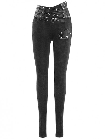 Pt125 Devil Fashion Punk Dark Frange In Pelle Verniciata Impiombata Vita Quotidi