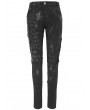 Devil Fashion Black Gothic Punk Slim Long Pants for Women