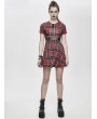 Devil Fashion Red Plaid Gothic Punk Summer Short Dress