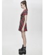 Devil Fashion Red Plaid Gothic Punk Summer Short Dress