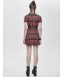 Devil Fashion Red Plaid Gothic Punk Summer Short Dress