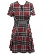 Devil Fashion Red Plaid Gothic Punk Summer Short Dress