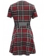 Devil Fashion Red Plaid Gothic Punk Summer Short Dress