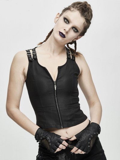 Devil Fashion Black Sexy Gothic Punk Tank Top for Women