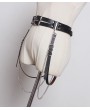 Black Gothic Punk PU Leather Chain Belt with Detachable Belts