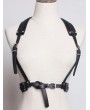 Black Gothic Punk PU LeatherBuckle Belt Harness