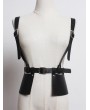 Black Gothic Punk PU Leather Buckle Belt Harness