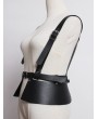 Black Gothic Punk PU Leather Buckle Belt Harness