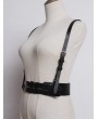 Black Gothic Punk PU Leather Buckle Belt Harness