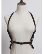 Black Gothic Punk PU Leather Buckle Belt Harness