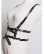 Black Gothic Punk PU Leather Buckle Belt Harness