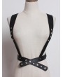 Black Gothic Punk PU Leather Rivet Belt Harness